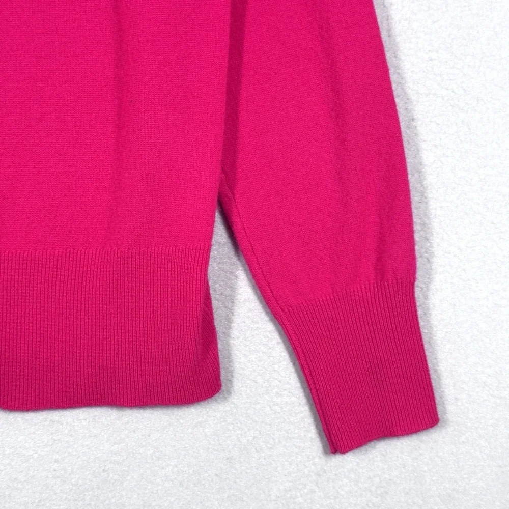 J‎ Crew Cashmere Sweater Womens Medium Classic Fit Crewneck Preppy Pink BA400